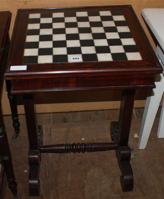 Mahogany chess top table